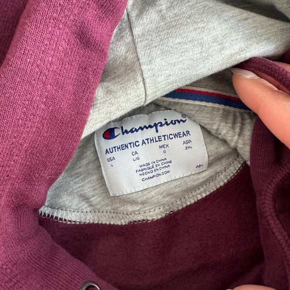 Large NTW Maroon/Burgundy Champion Hoodie - Picture 4 of 5